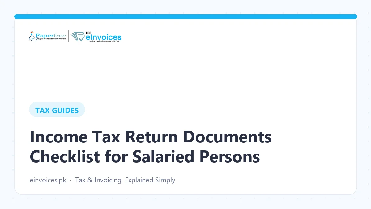 Income Tax Return Documents Checklist for Salaried Persons